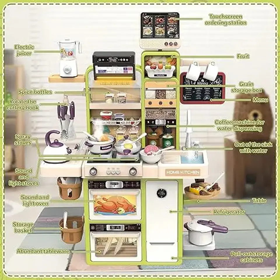 Cocina Inteligente 97cm Infantil Vapor Agua Electrodoméstico 3