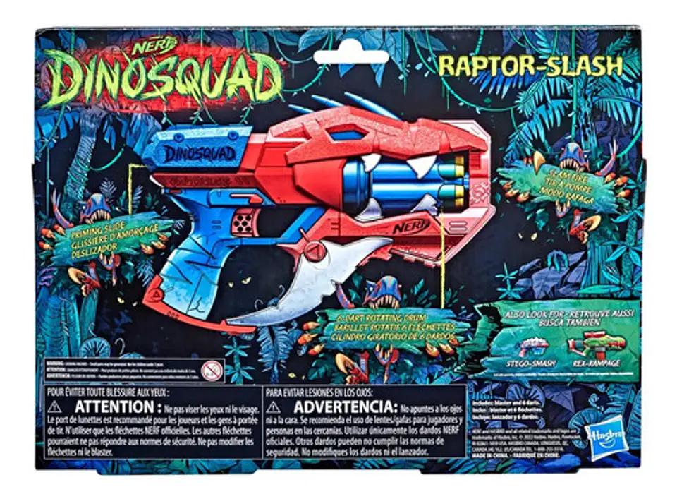 Lanzador Nerf Dinosquad Raptor Slash 6 Dardos Rojo 4