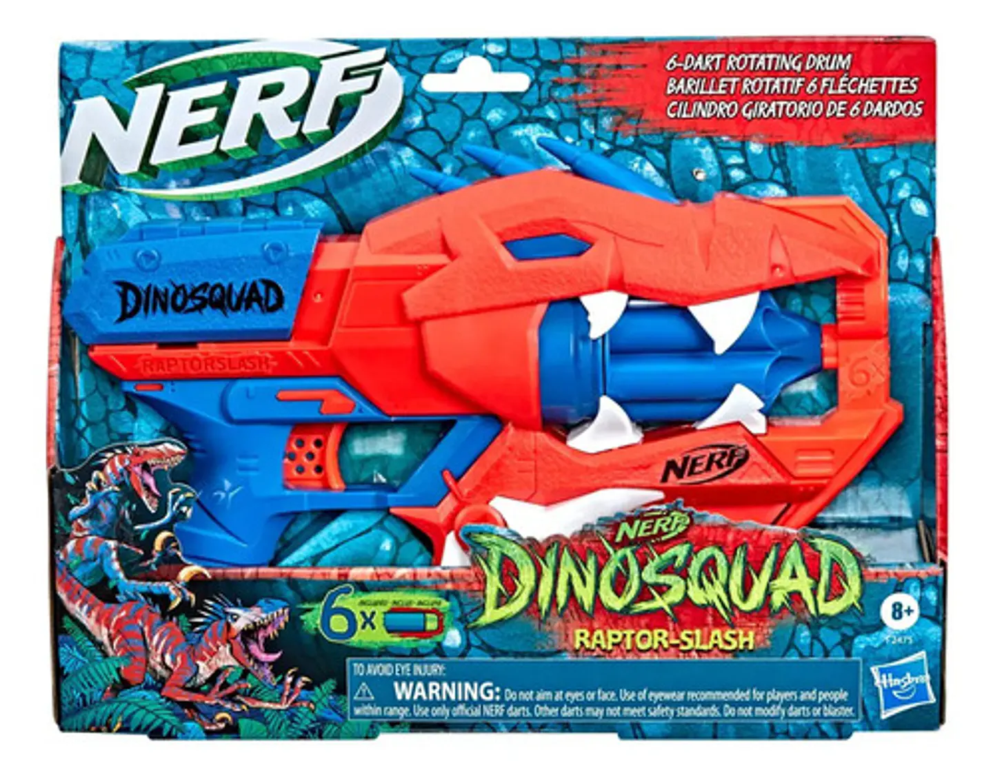 Lanzador Nerf Dinosquad Raptor Slash 6 Dardos Rojo 7