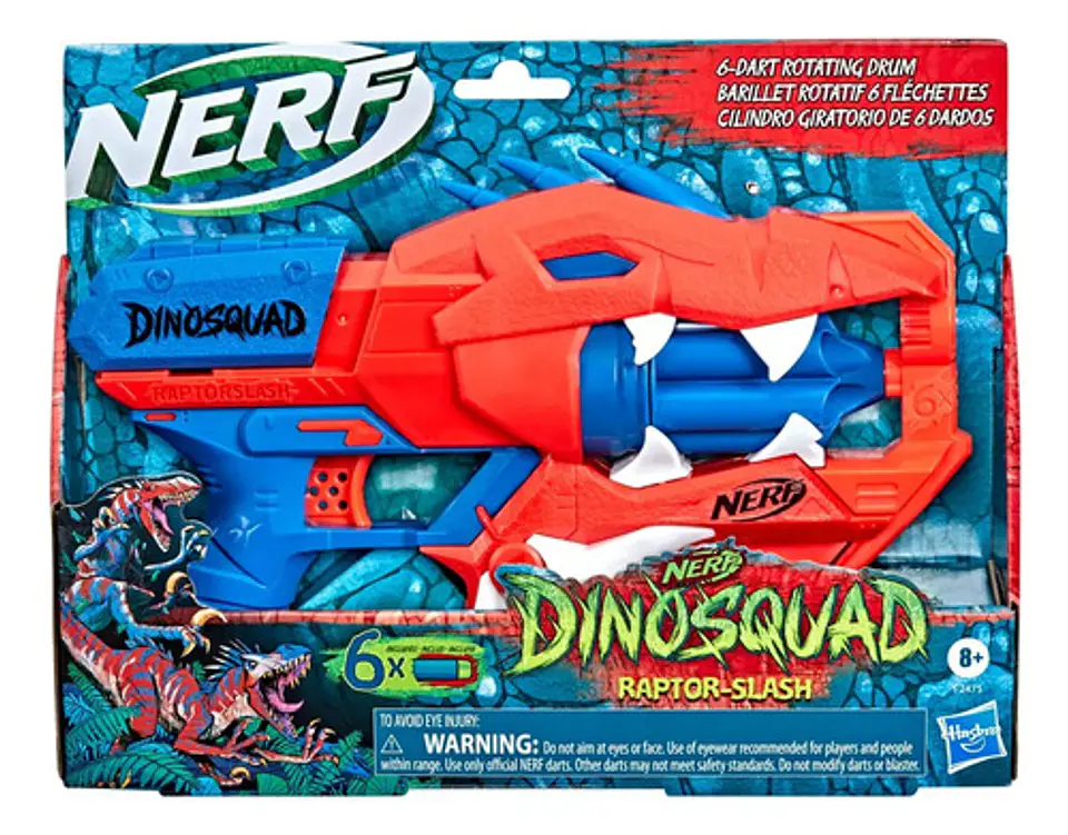 Lanzador Nerf Dinosquad Raptor Slash 6 Dardos Rojo 7