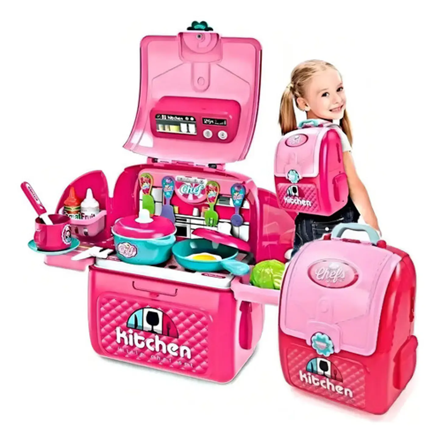 Set De Cocina Maleta Chef Portatil Niña Juguete 40cm Color Multicolor 1