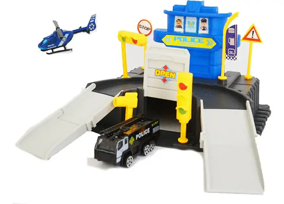 Garaje De Juguete Six-six-zero Estacionamiento Con Coches Para Niños Azul 3