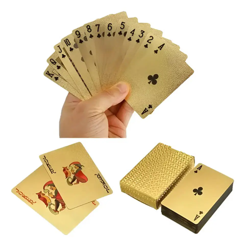 Mega Cartas Baraja De Poker Cartas Dorado D Lujo Ultra Fino 1