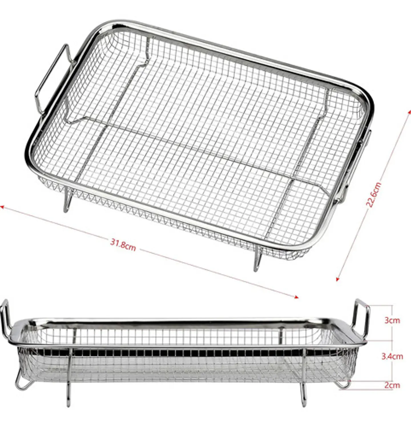 Bandeja Malla Para Freidora De Aire Horno Acero Inoxidable 2