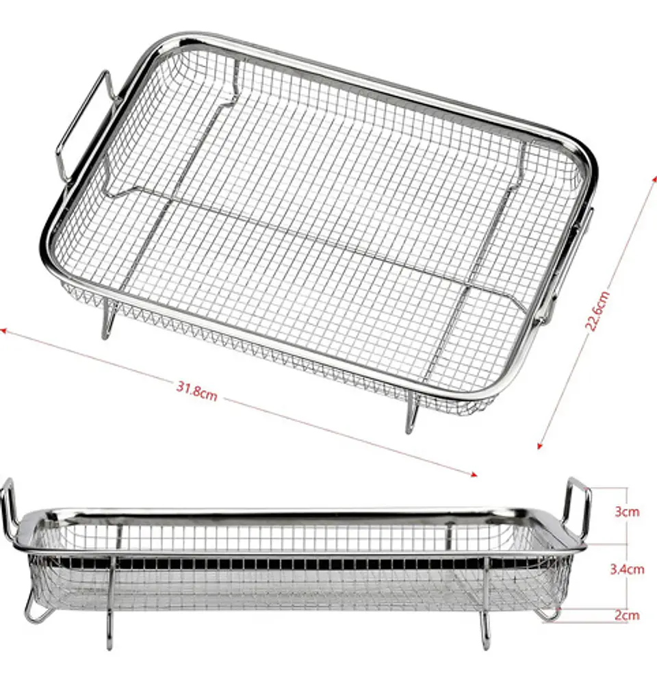 Bandeja Malla Para Freidora De Aire Horno Acero Inoxidable 2