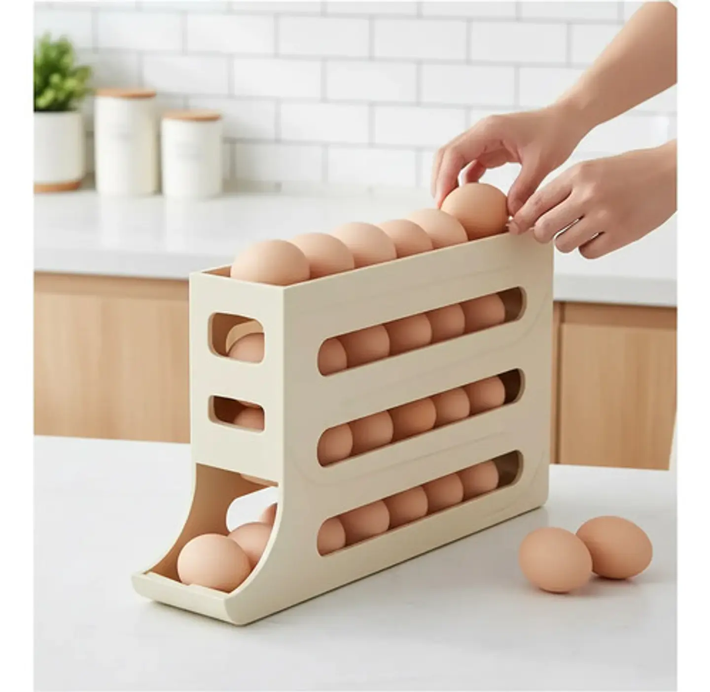 Soporte Para Huevos Dispensador Organizador Refrigerador 5