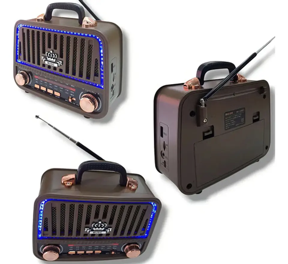 Radio Parlante Portátil Vintage Meier M-115bt Bluetooth Usb 1