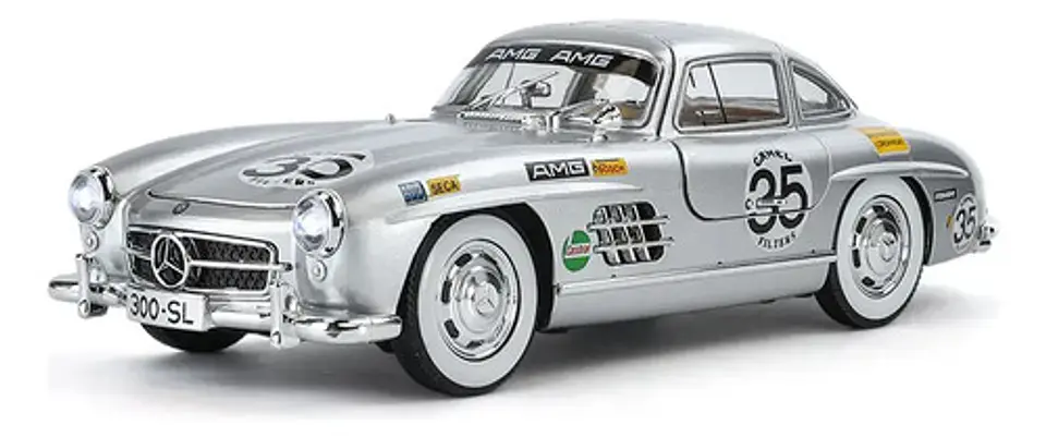 Mercedes Benz 300sl Miniautos Metal Con Luces Y Sonido 1/24w Color Negro 2