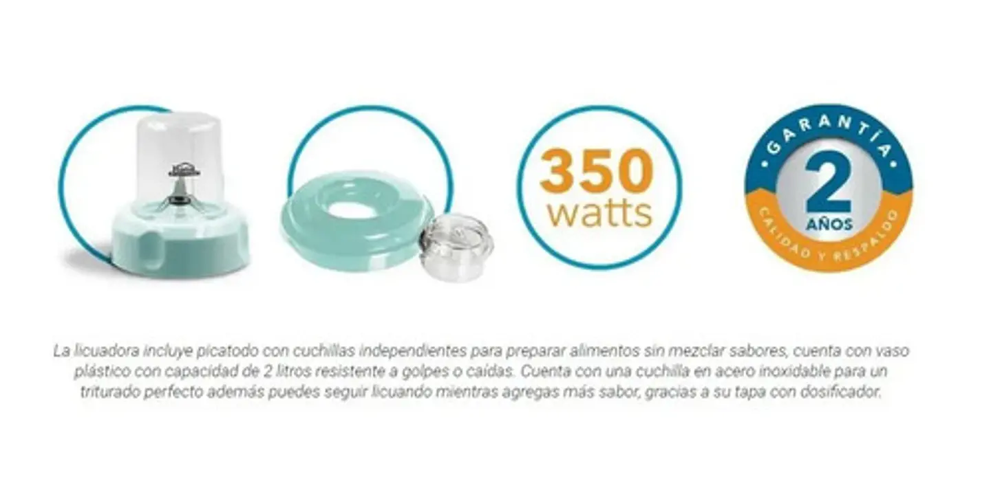 Licuadora Con Pica Todo 2 Velocidades + Pulso Home Elements Color Mint He2819m 4