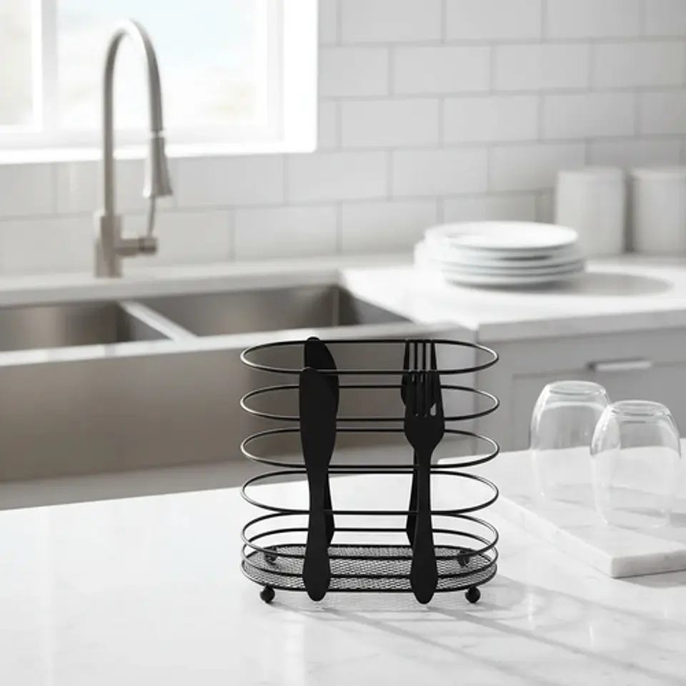 Portacubiertos Escurridor Metálico Para Cocina Moderno 1