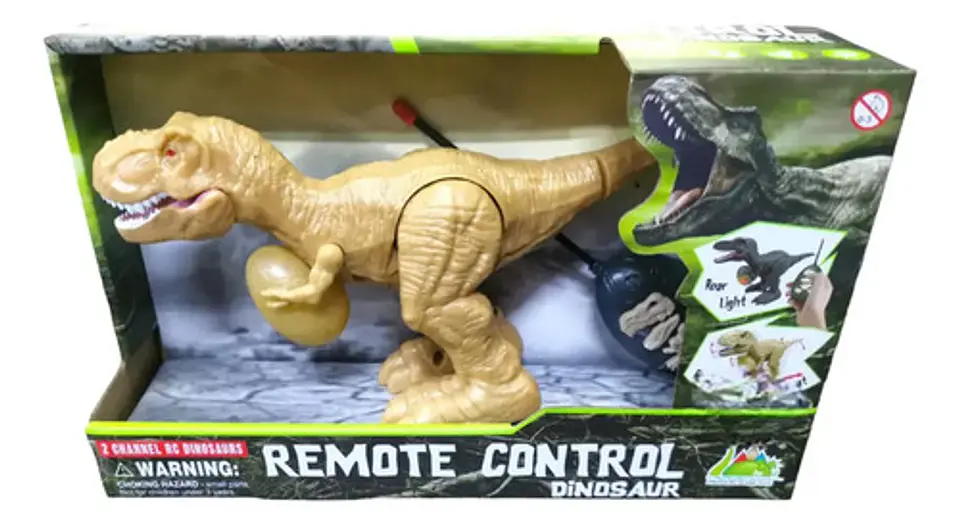 Dinosaurio A Control Remoto Rex Amarillo Con Sonido Y Movimiento 1