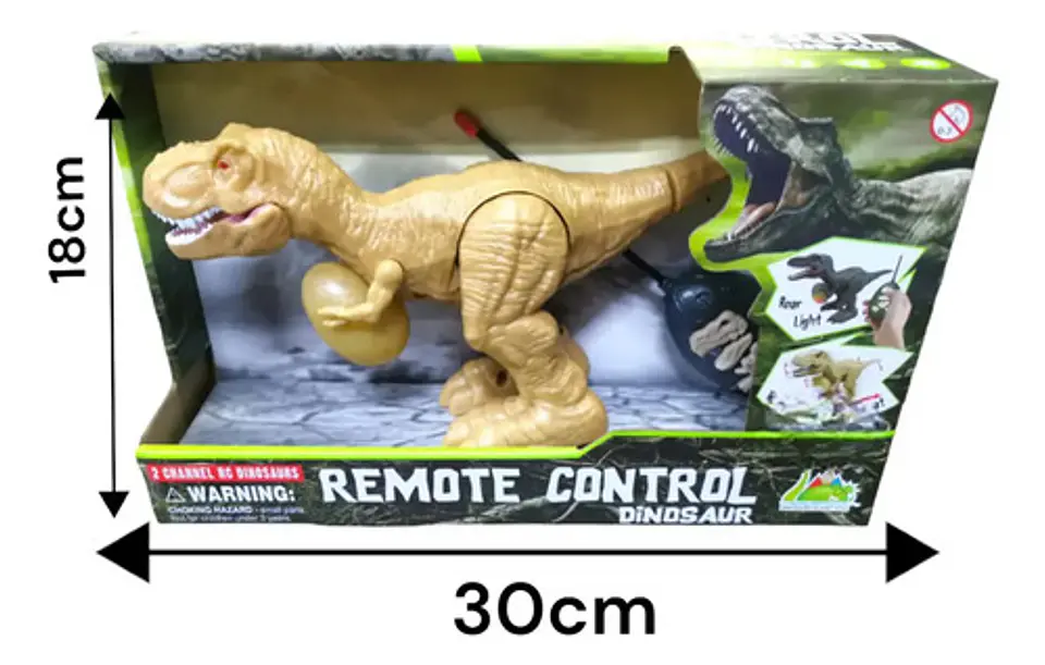 Dinosaurio A Control Remoto Rex Amarillo Con Sonido Y Movimiento 3
