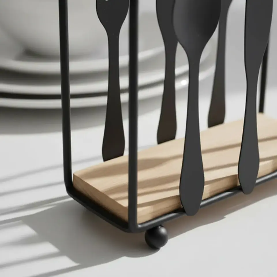 Set X2 Servilleteros De Mesa En Metal Y Madera Diseño Cubier 4
