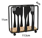Set X2 Servilleteros De Mesa En Metal Y Madera Diseño Cubier - Miniatura 6