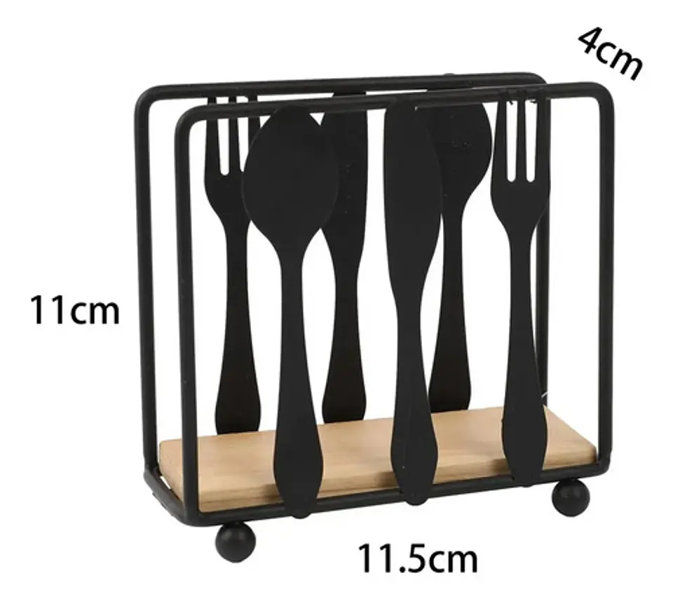 Set X2 Servilleteros De Mesa En Metal Y Madera Diseño Cubier 6