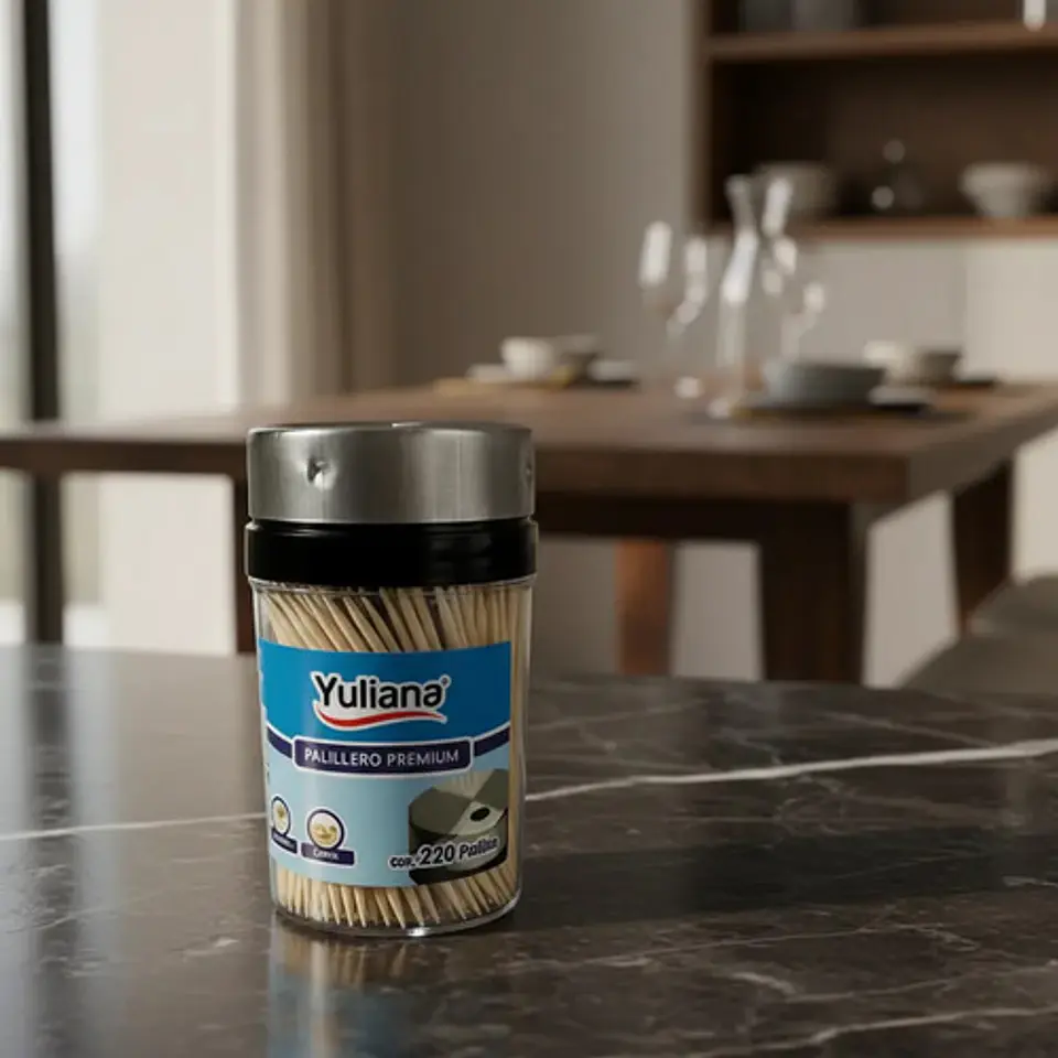 Palillero Premium Tapa De Acero Con 220 Palillos 12 Piezas Color Transparente 2