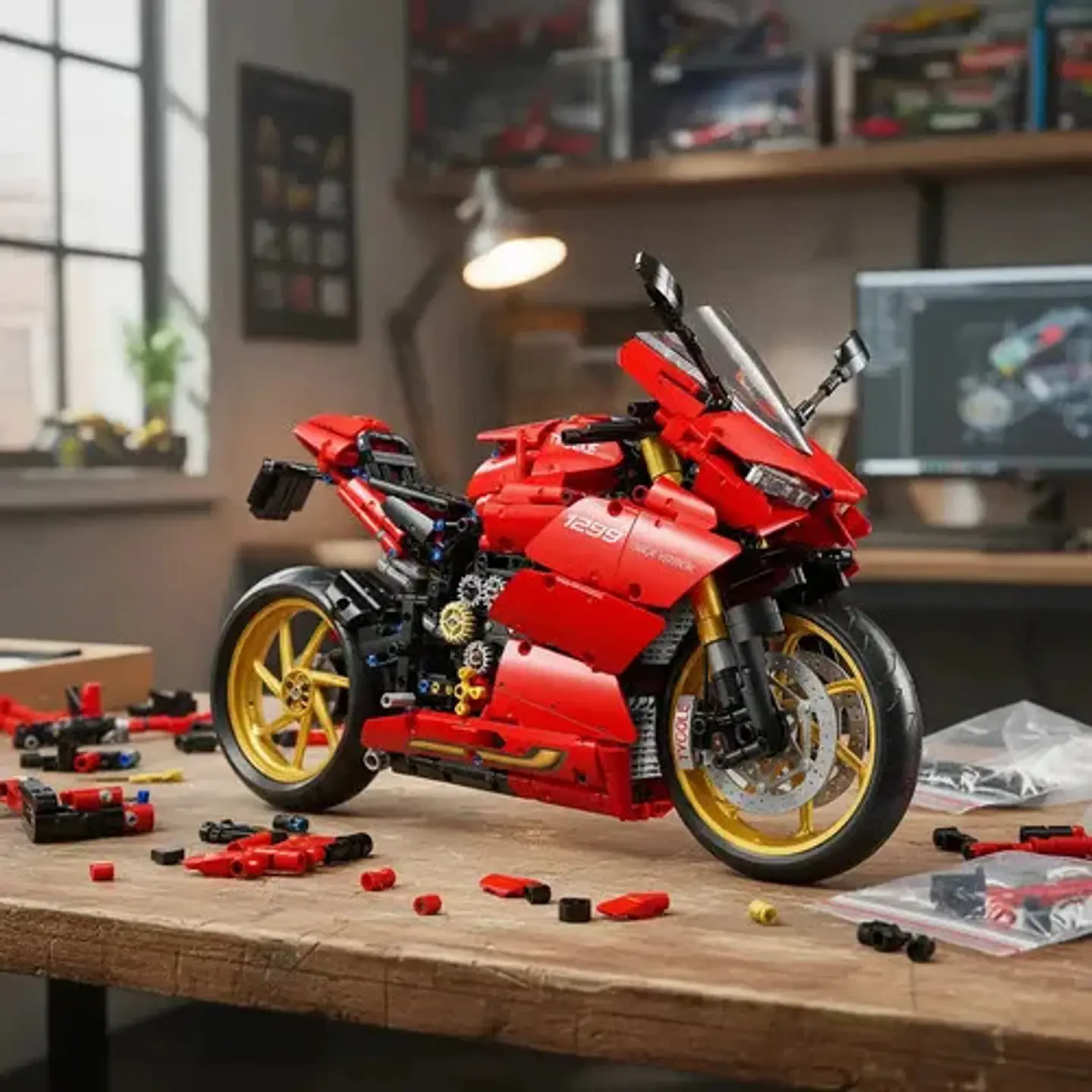 Moto Ducati Panigale 1299 Para Armar Con Bloques Technic 5