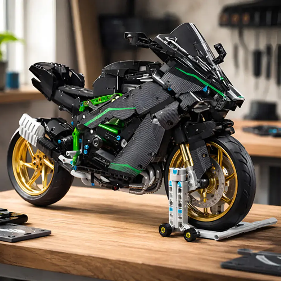 Moto Kawasaki H2r Para Armar Tipo Technic 1885 Piezas T4019 1