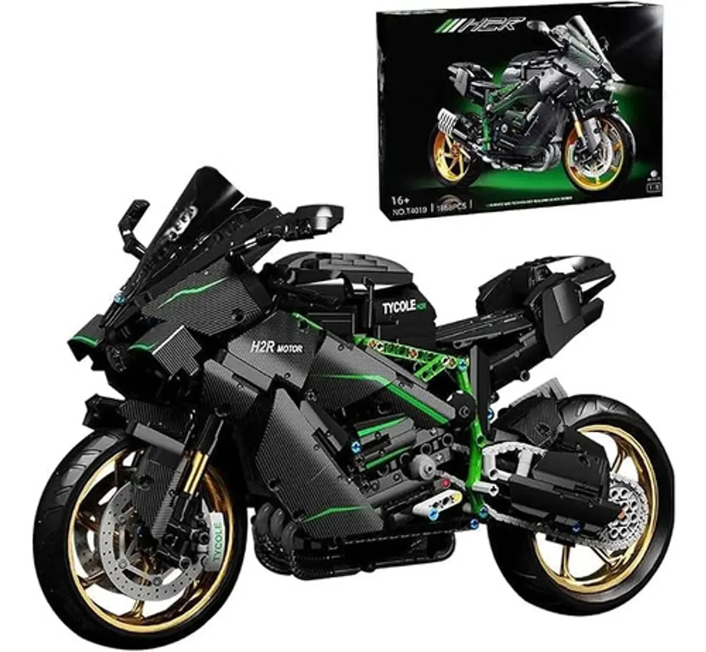 Moto Kawasaki H2r Para Armar Tipo Technic 1885 Piezas T4019 2