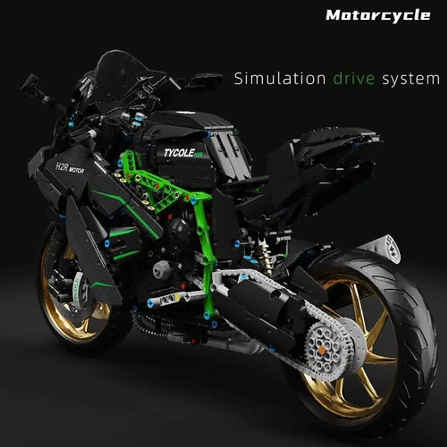 Moto Kawasaki H2r Para Armar Tipo Technic 1885 Piezas T4019 3
