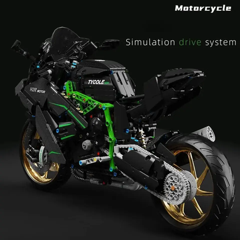 Moto Kawasaki H2r Para Armar Tipo Technic 1885 Piezas T4019 3