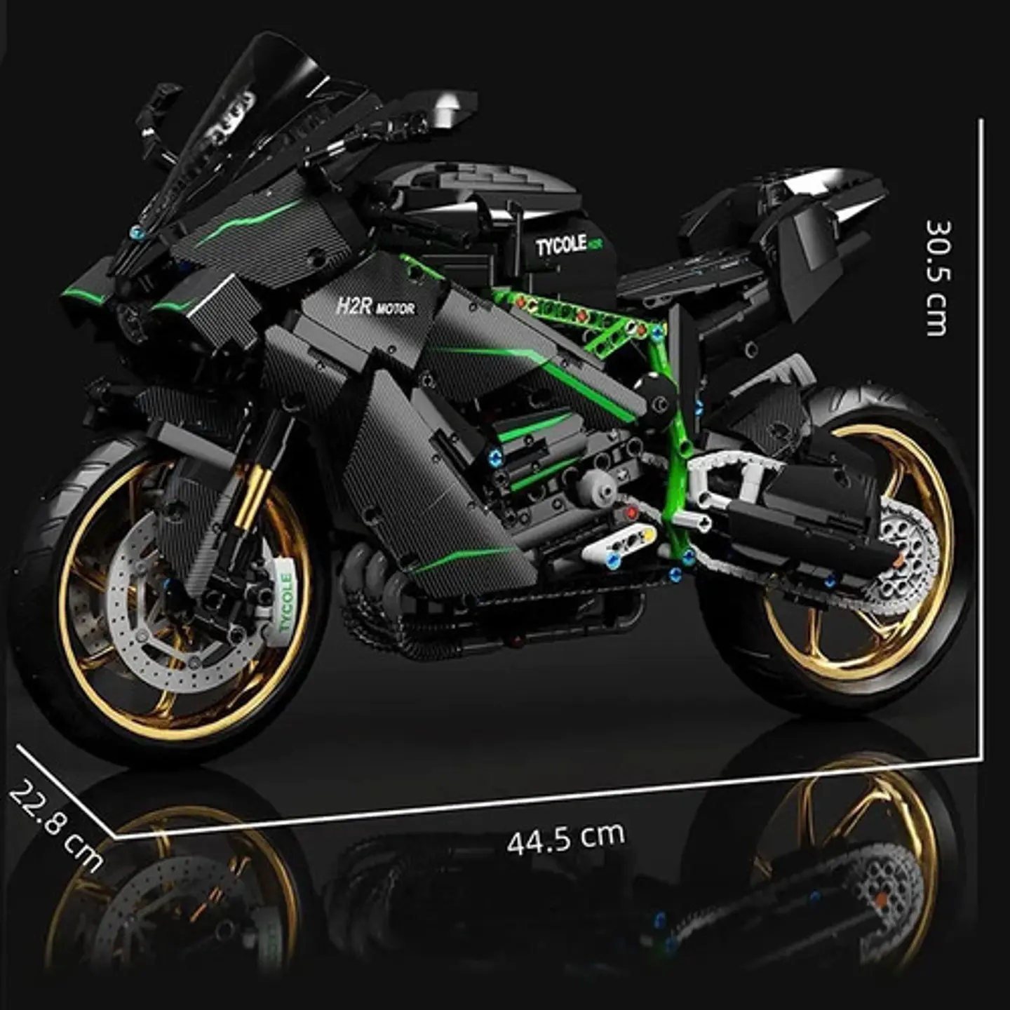 Moto Kawasaki H2r Para Armar Tipo Technic 1885 Piezas T4019 4