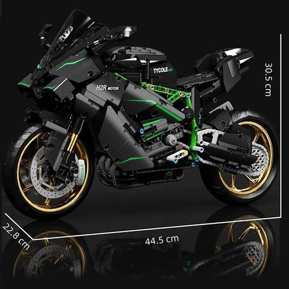 Moto Kawasaki H2r Para Armar Tipo Technic 1885 Piezas T4019 4