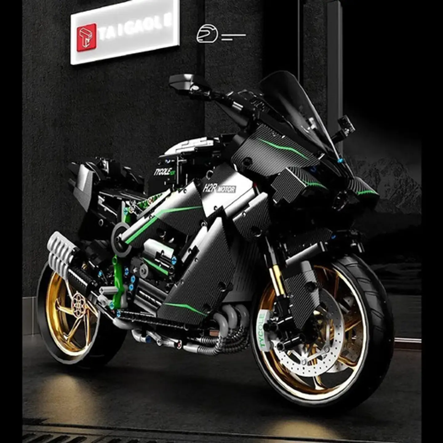 Moto Kawasaki H2r Para Armar Tipo Technic 1885 Piezas T4019 5