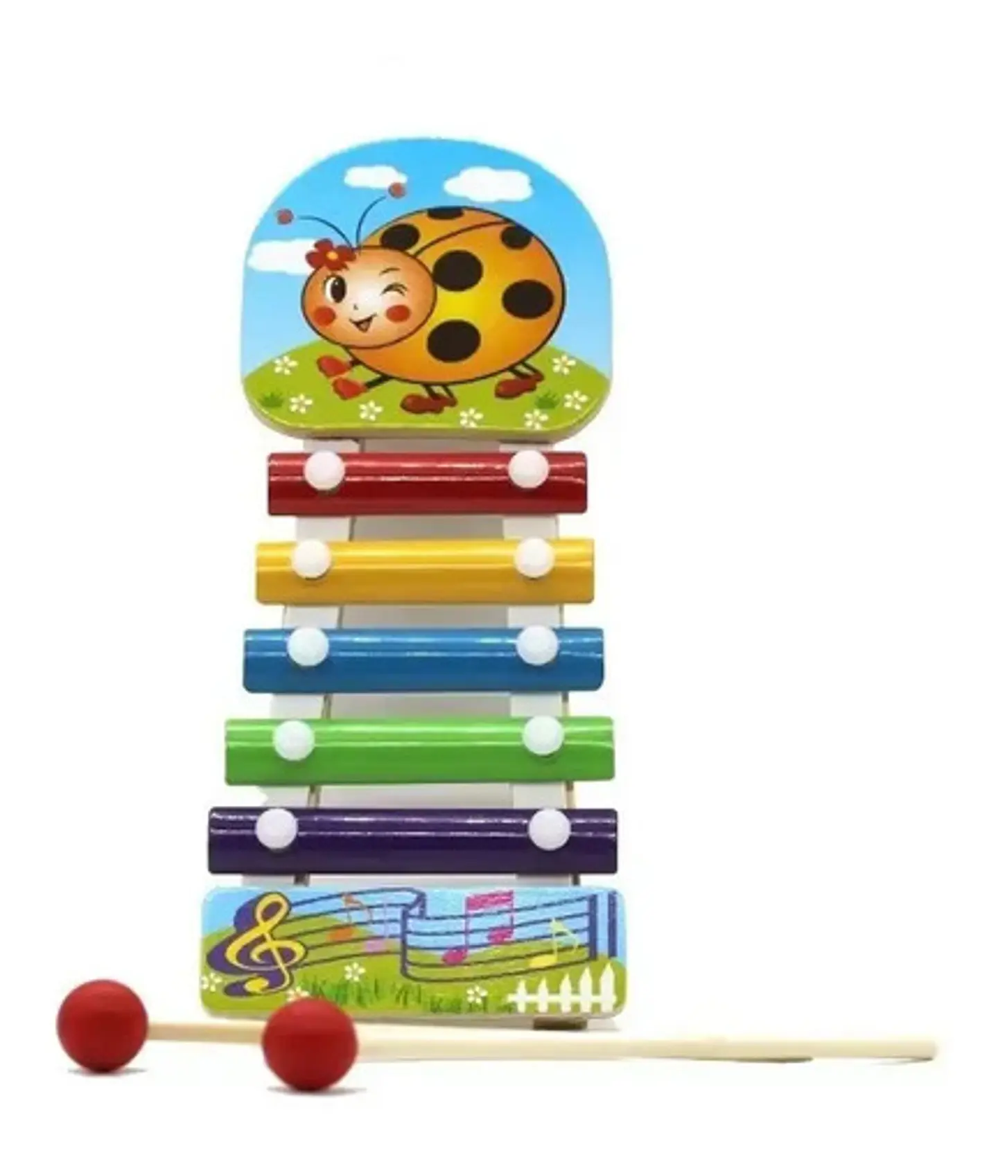 Xilofono Marimba Pequeña Juguete Niños Musical Madera Sz-095 Color Mariquita /sz-095 2