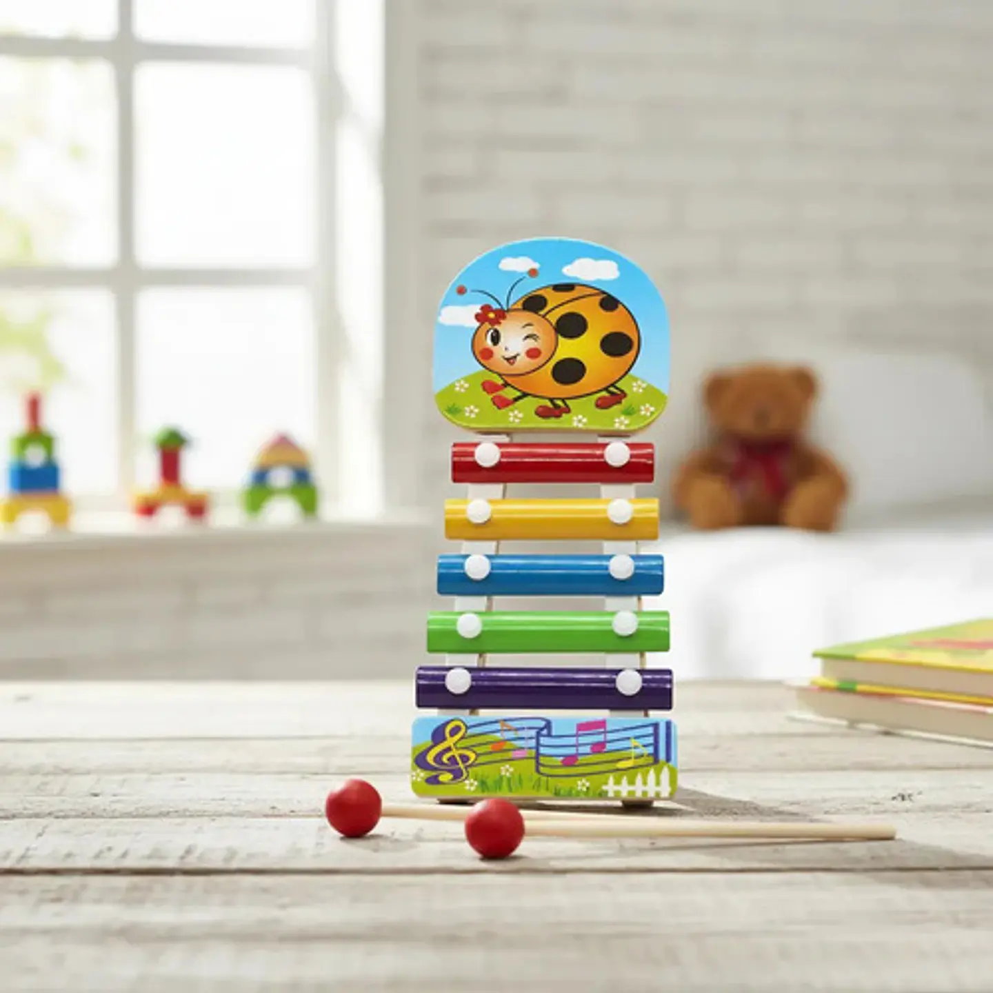 Xilofono Marimba Pequeña Juguete Niños Musical Madera Sz-095 Color Mariquita /sz-095 3