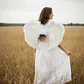 Alas De Angel Con Plumas - Disfraz Alas 60x40 Halloween Color Blanco - Miniatura 3