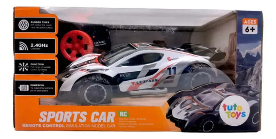 Carro Control Remoto Luces 2.4ghz Juguete Niños 3f Leopard Color Blanco 3