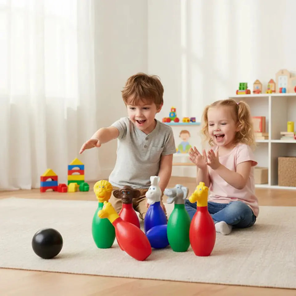 Juego Bolos 30cm Animales Salvajes Juguete Didáctico Niños Bolsa 3