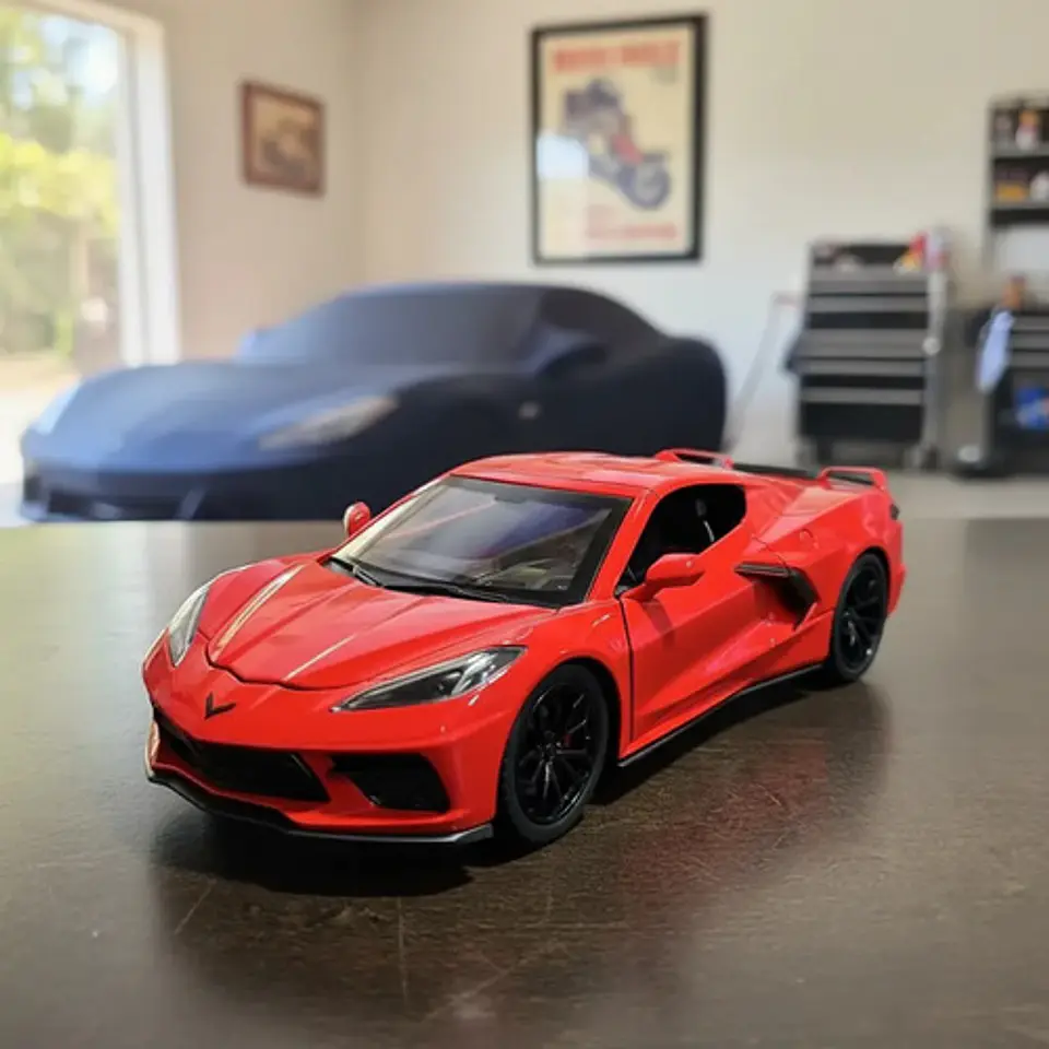 Carro A Escala 1:22 Chevrolet Corvette C8 Stingray Colección 3