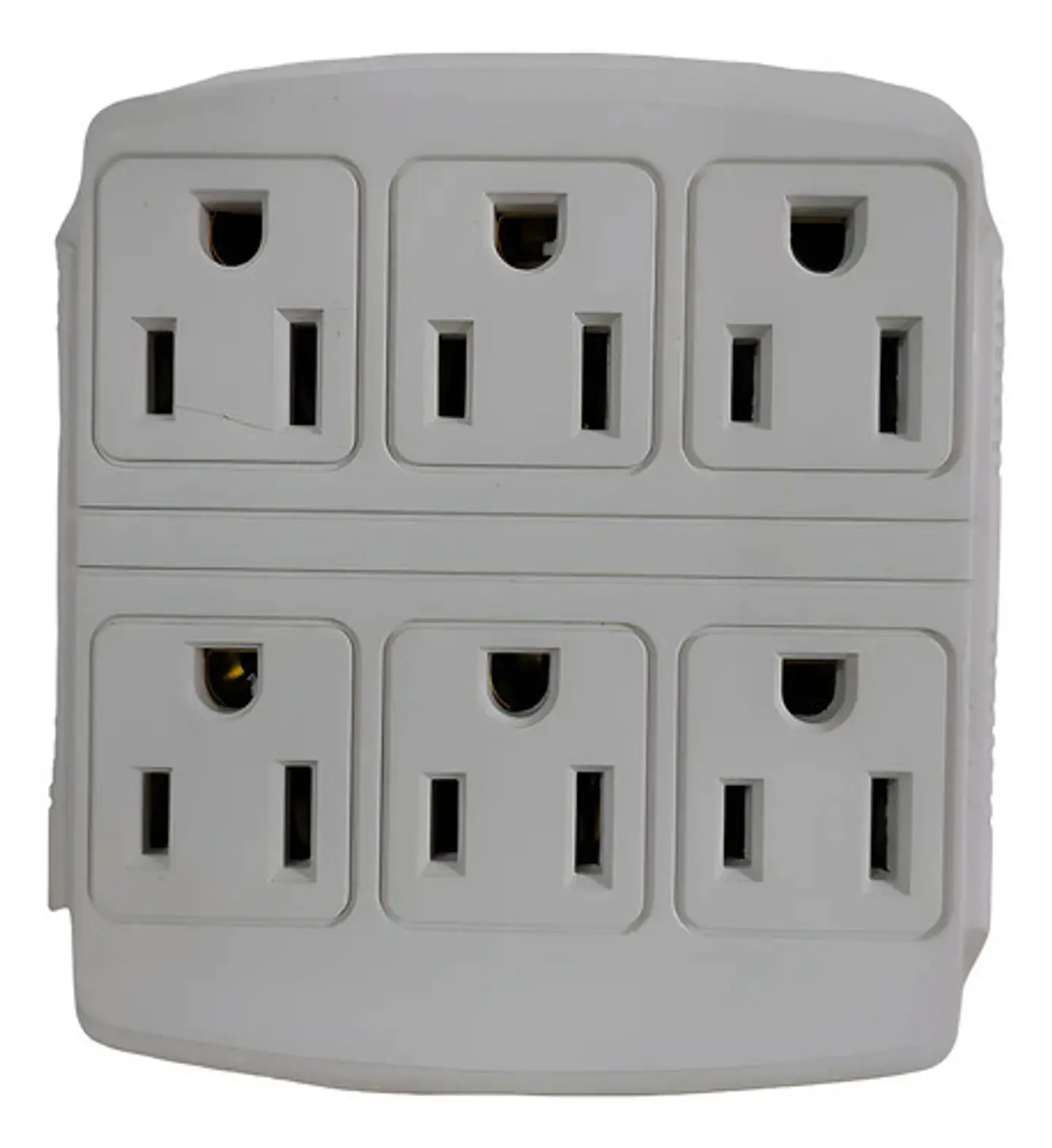 Multitoma De Pared Con 6 Tomas Y Polo A Tierra, Color Beige 1