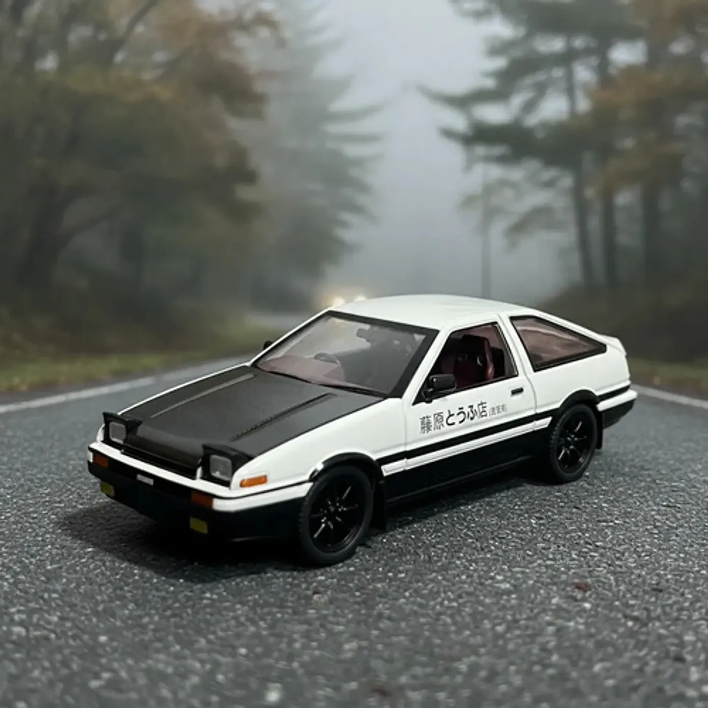Carro A Escala 1:22 Toyota Trueno Ae86 Initial D De Colecció Blanco 1