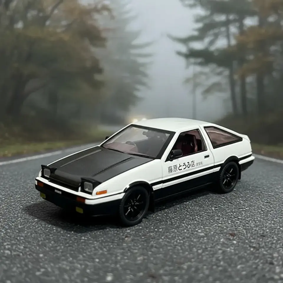 Carro A Escala 1:22 Toyota Trueno Ae86 Initial D De Colecció Blanco 1