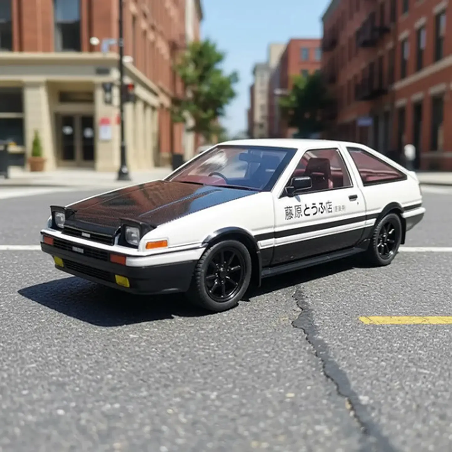 Carro A Escala 1:22 Toyota Trueno Ae86 Initial D De Colecció Blanco 4