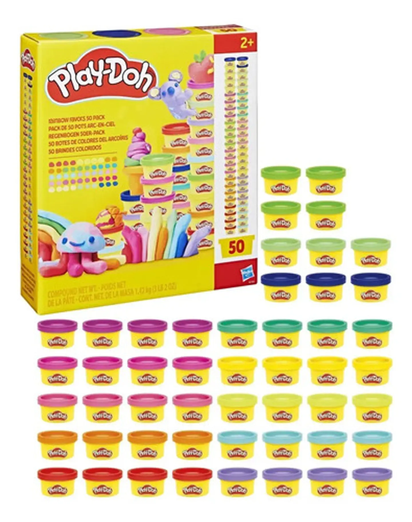 Masas Y Plastilinas Play-doh 50 Botes De Colores Arcoíris 6