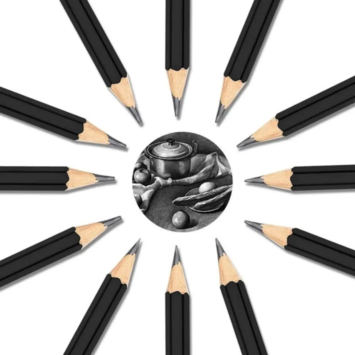 12 Lápices De Grafito De Dibujo Profesionales Sketching 4