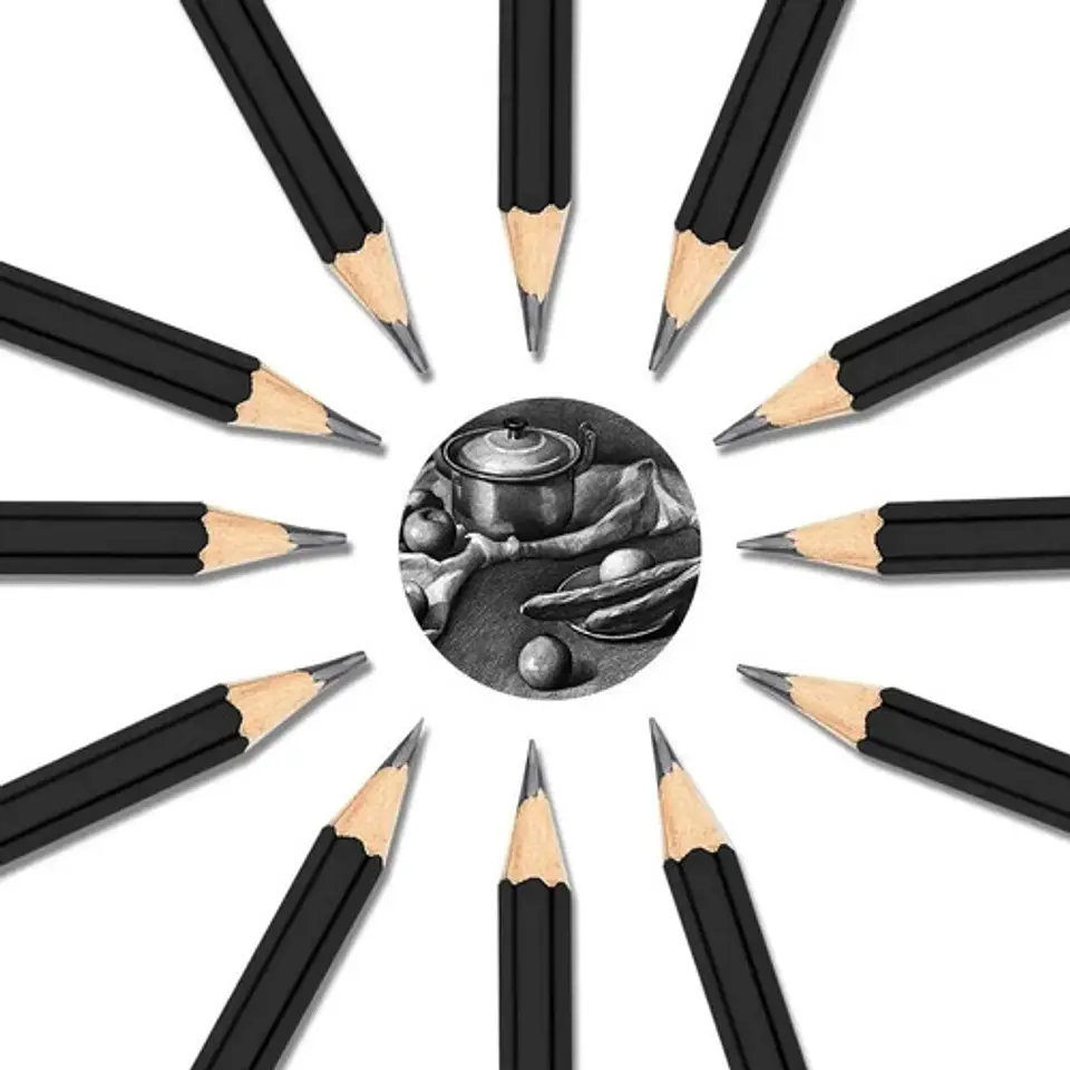 12 Lápices De Grafito De Dibujo Profesionales Sketching 4