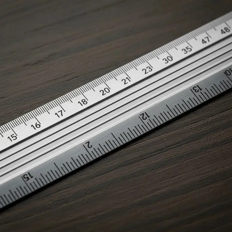 Regla Metálica 50 Cm Penmax En Aluminio Plateado 3