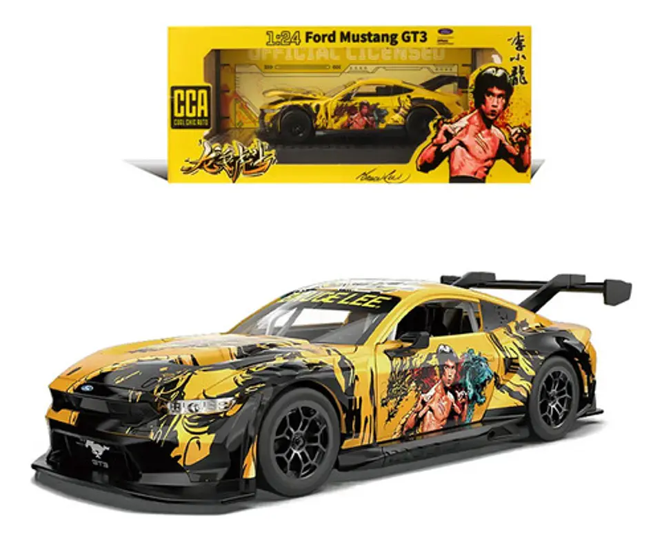 Carro A Escala Ford Mustang Gt3 Bruce Lee 1:24 Colección 1