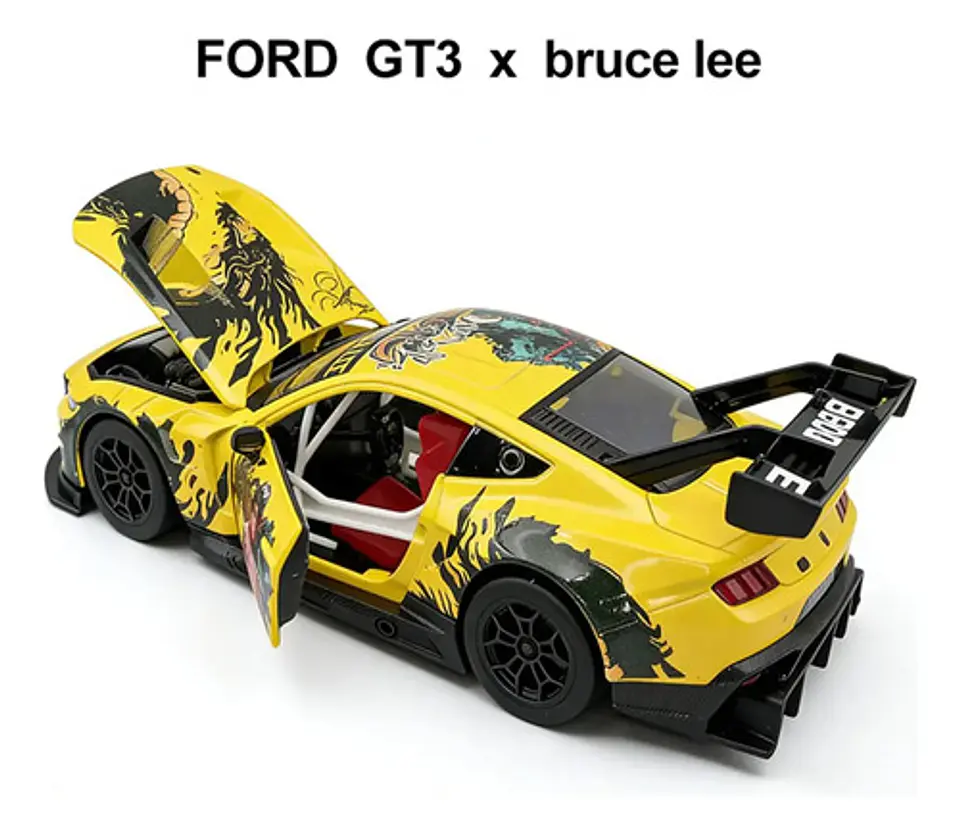 Carro A Escala Ford Mustang Gt3 Bruce Lee 1:24 Colección 4