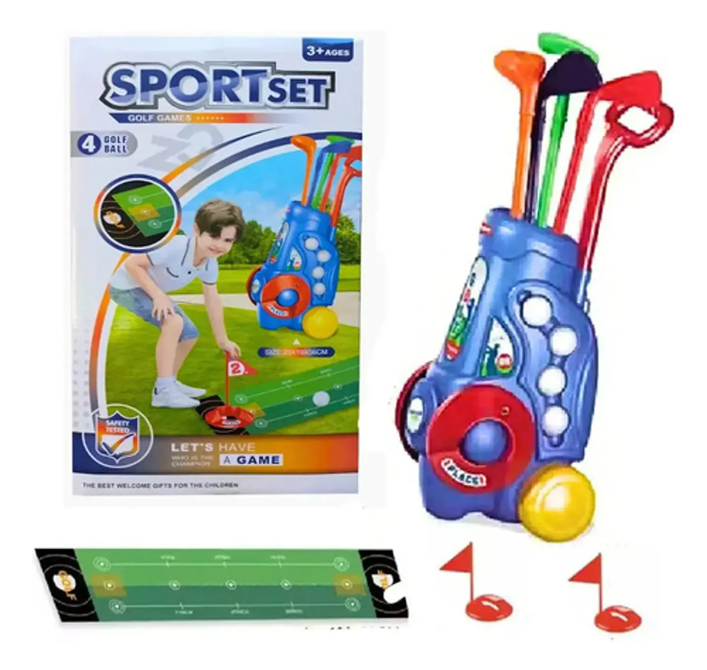 Set De Golf Mini Carrito Para Niños Juguete Color Azul 1