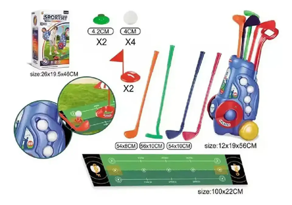 Set De Golf Mini Carrito Para Niños Juguete Color Azul 5