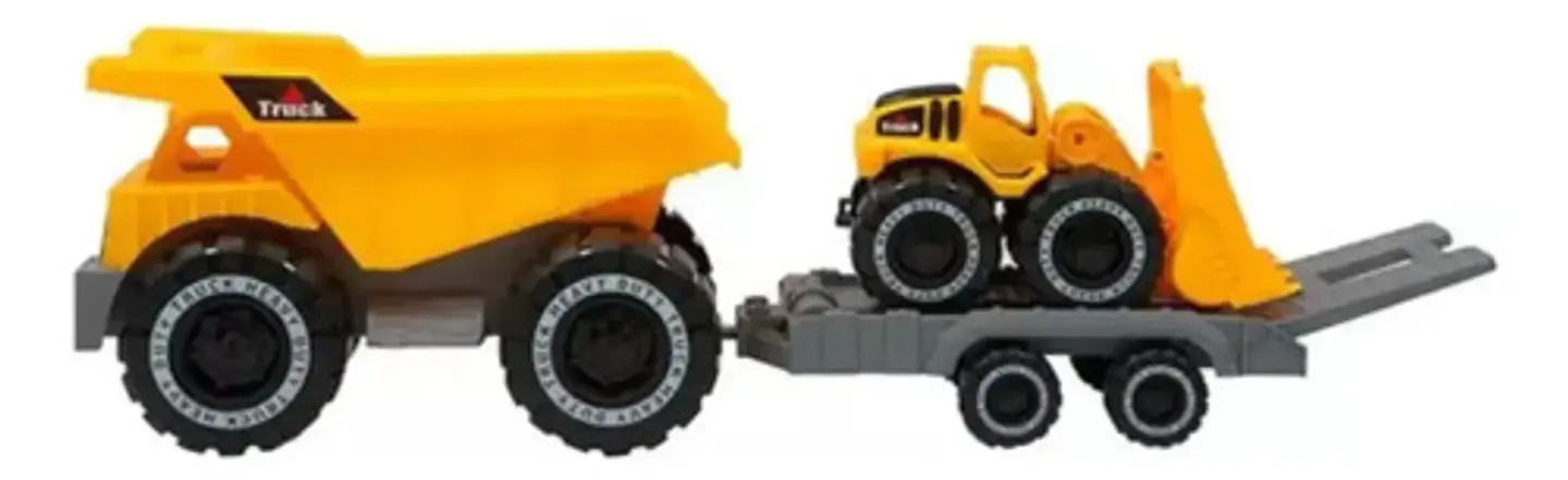 Camión Volqueta Con Remolque Mega Baby Vehiculos Camion Amarillo Set Camion 5