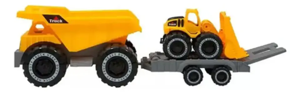 Camión Volqueta Con Remolque Mega Baby Vehiculos Camion Amarillo Set Camion 5