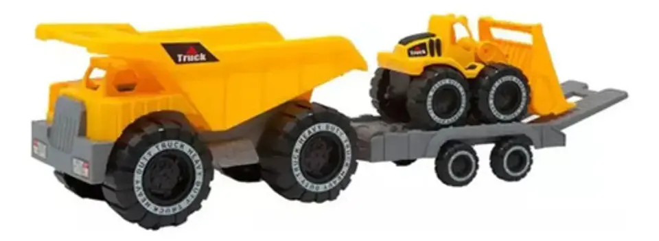 Camión Volqueta Con Remolque Mega Baby Vehiculos Camion Amarillo Set Camion 6