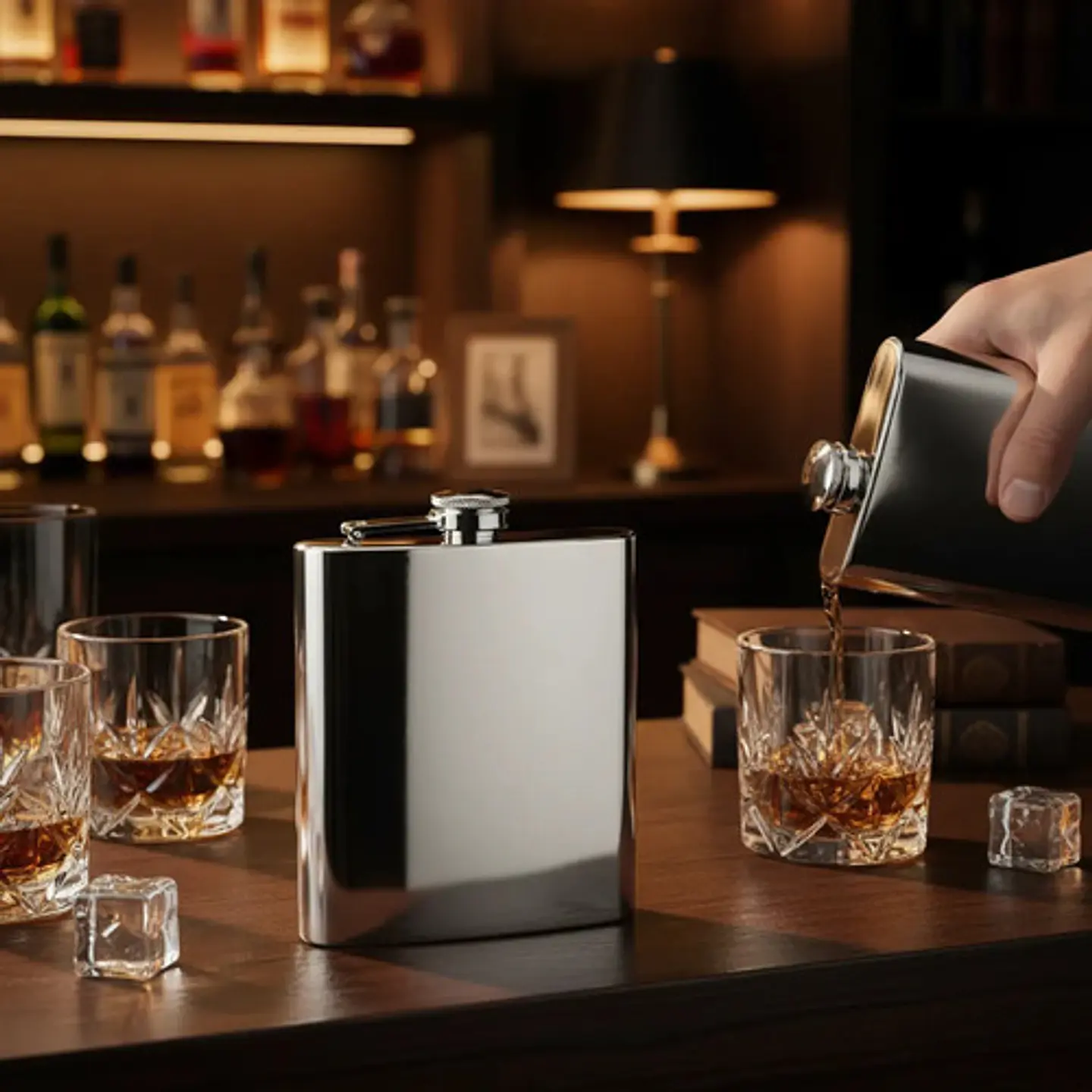 Wiskera Whiskera Licorera Plateada 7onz Acero Inoxidable 3
